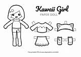 Free Printable Kawaii Paper Dolls Colouring Pages sketch template