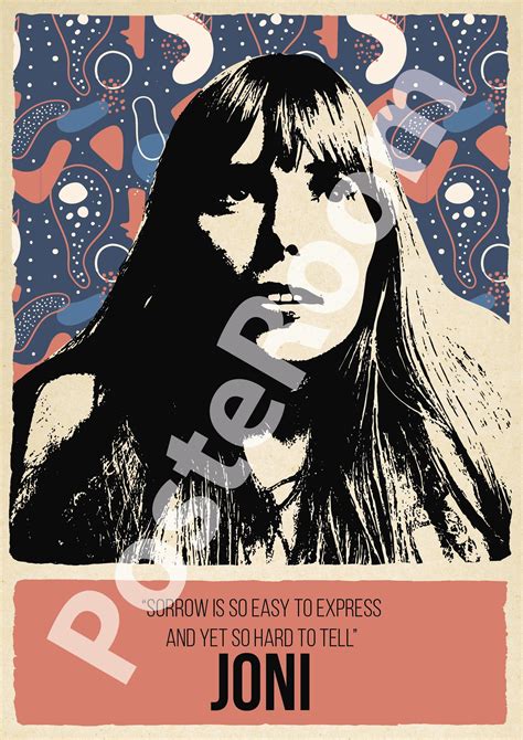 Joni Mitchell Folk Music Art Poster | Etsy