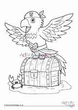 Pirate Parrot Coloring Page sketch template