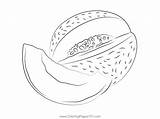 Canteloupe At See Coloring Page For Kids  Free Melon Printable sketch template