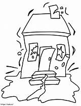 Free Printable Earthquake coloring Page sketch template