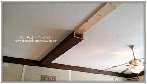 How We Made Our DIY Wood Beams | Farm house living room, Diy ceiling, Faux wood beams