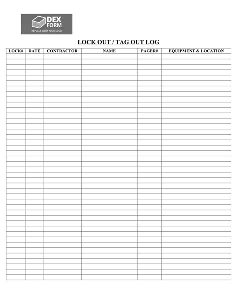 Printable Lockout Tagout Template