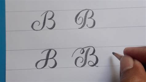 Calligraphy Handwriting Letter B In Cursive Design / How To Write ...