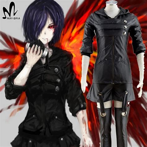 Tokyo Ghoul Touka Kirishima cosplay costume Black leather suit battle ...