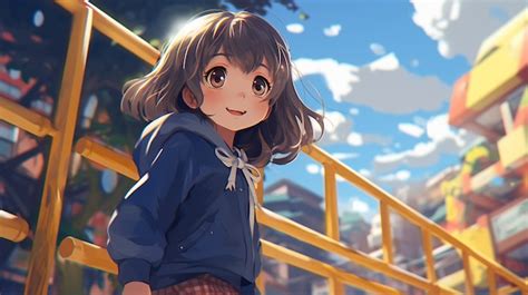 Free Photo | Portrait of student in anime style attending school