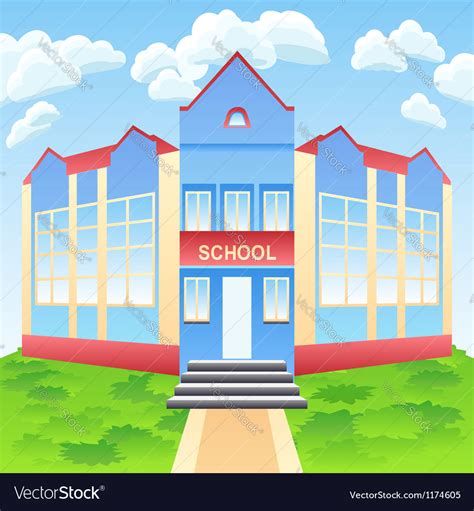 Modern school building Royalty Free Vector Image