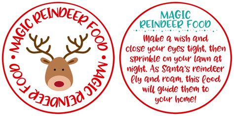 Magic Reindeer Food Printable Labels