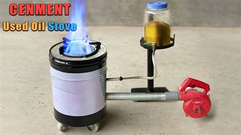 Only Cement, I make Used Oil Stove super easy | DIY Waste Oil Stove 2022 Homemade to replace gas ...