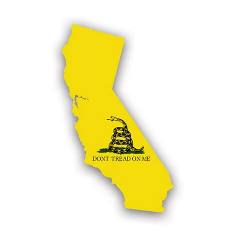 California State Shaped Gadsden Flag Sticker Decal - Self Adhesive Vinyl - Weatherproof - Made ...