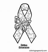 World Autism Awareness Ribbon Coloring Page  Free Printable Pages sketch template
