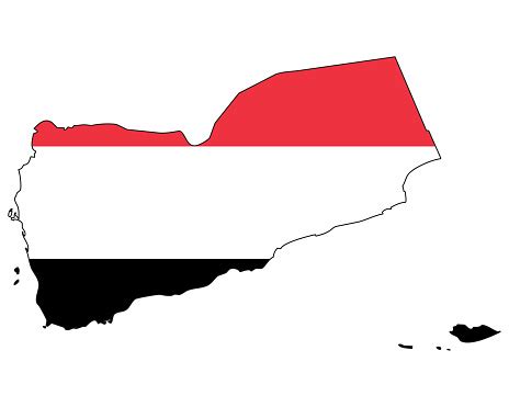 Yemen Map With Flag Outline Of A State With A National Flag Stock Illustration - Download Image ...