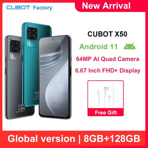 Cubot X50 2021 New Smartphone 64MP Quad Camera 8GB+128GB 6.67" FHD+ ...