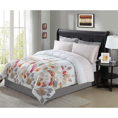 Fall Leaves Complete Bedding Set Full Comforter Soft Fabric Sham Sheet 8 Pc. - Comforters & Sets