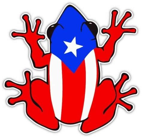 Puerto Rico Flag Frog Coqui Vinyl Sticker Decal Car Truck | Etsy