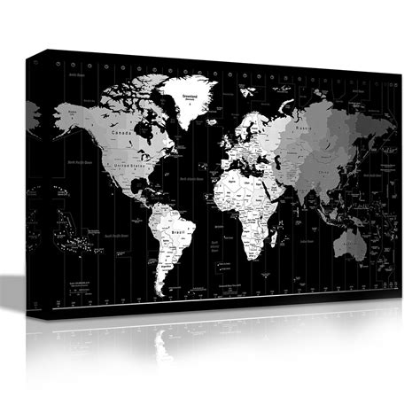 World Map Canvas Print, World Map Canvas, World Map Large Canvas, Wallart World map, Home decor ...