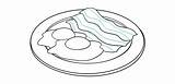 Bacon Eggs Coloring Pages sketch template