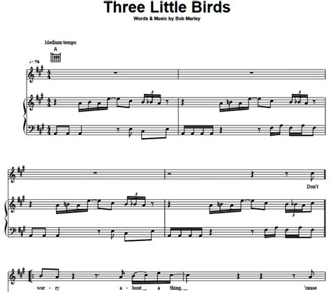 Bob Marley - Three Little Birds Free Sheet Music PDF for Piano | The ...