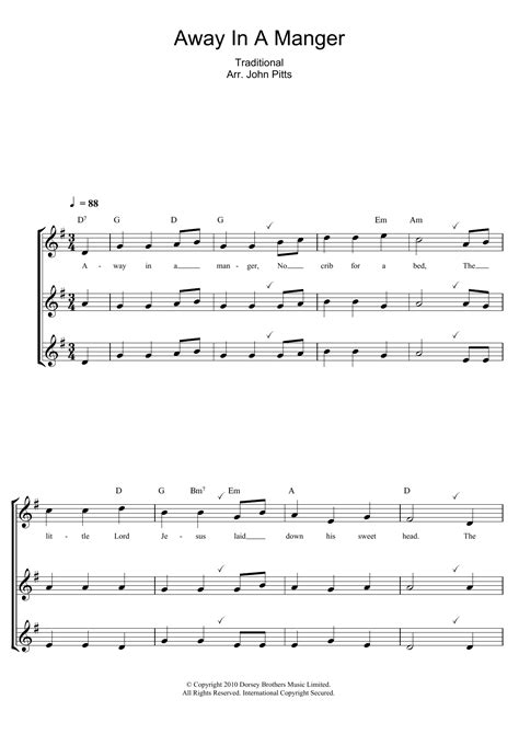 Away In A Manger by Traditional Carol Sheet Music for Recorder Solo at Sheet Music Direct