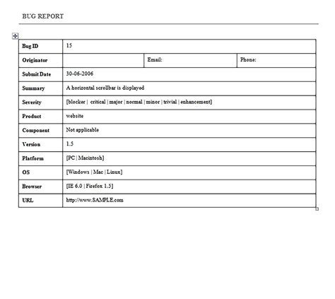 Bug Report Template in 2020 | Report template, Bug report, Templates