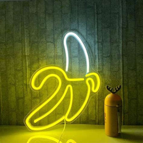 2021 Banana Neon Sign LED Art Wall Lamp Neon Light Wall Hanging Neon Light USB Powered For ...