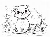 Otter Coloring Page Download  sketch template
