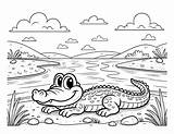 Alligator Coloring Pages For Kids sketch template