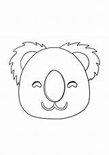 Koalas face Smiling coloring Image For Kids Free sketch template