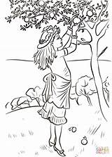Girl Picking Apples coloring Page  Free Printable Coloring Pages sketch template