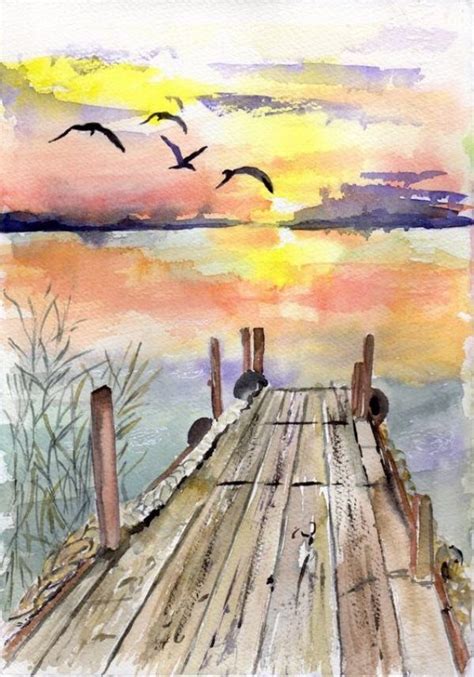 Sunset Beginner Landscape Painting Ideas - bmp-woot