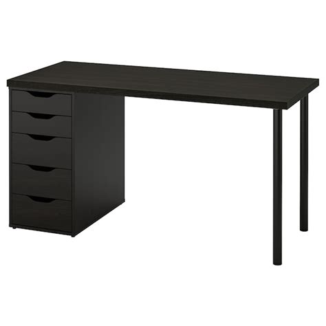 LAGKAPTEN / ALEX desk, black-brown, 551/8x235/8" - IKEA