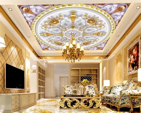 Aliexpress.com : Buy Custom 3d mural ceiling wallpaper Living Room ...