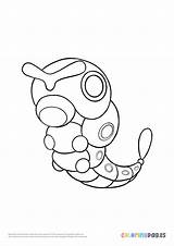 Pokémon Caterpie coloring Page  Pokemon Pages Coloring sketch template