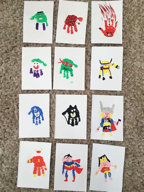 Superhero Handprints | Superhero crafts, Toddler arts and crafts, Diy ...