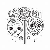 Lollipop Candy Coloring Pages Christmas Printable Drawing Template Kids  sketch template