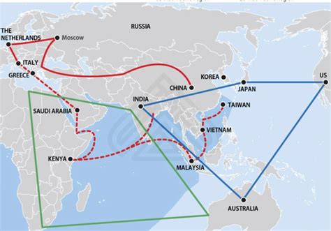 Map depicting BRI, US Indo pacific & EU Indo-pacific region. | Download Scientific Diagram