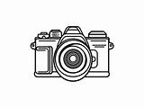 Camera Coloring Printable  Page sketch template
