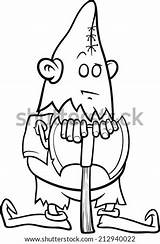 Black And White Cartoon Illustration Of Executioner Or Hangman With Ax  sketch template
