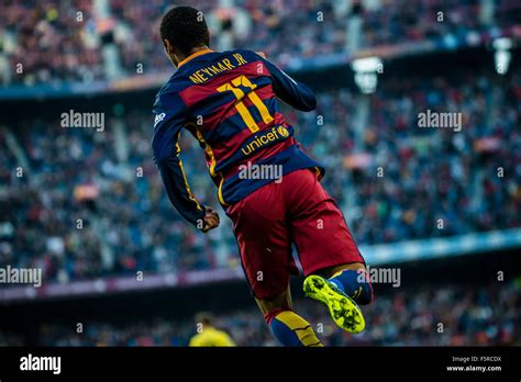 November 08th, 2015. Barcelona, Spain: FC Barcelona's forward NEYMAR JR. celebrates his first ...