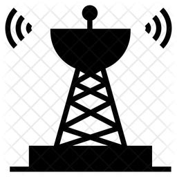 Radar Broadcast Tower Icon - Download in Glyph Style