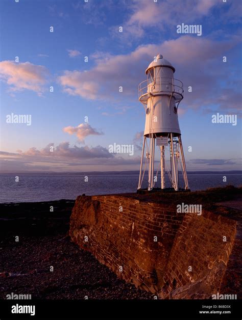 The lighthouse at Black Nore overlooking the Bristol Channel and Severn ...