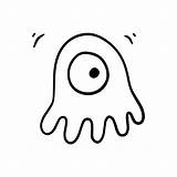 Premium Vector  Monster With One Eye And alien tentacles Doodle Linear sketch template