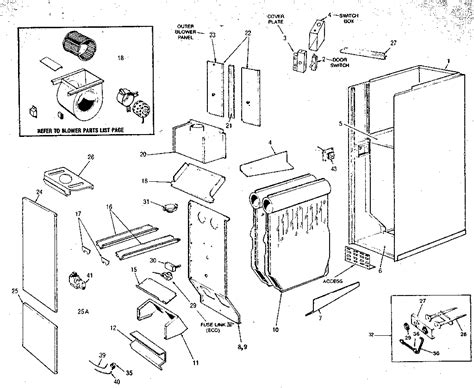 RHEEM Gas-Fired Counterflow Heating Units Blower and heat exchange Parts | Model GNC ...