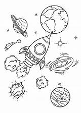 Rocket Coloring Printables Pages sketch template