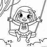 Cute Spider Girl Swinging From A Web Coloring Page 11221 8849 sketch template