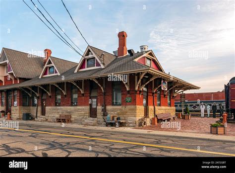 Dennison, Ohio, USA- Oct. 24, 2022: Historic Dennison Railroad Depot Museum. The villiage of ...