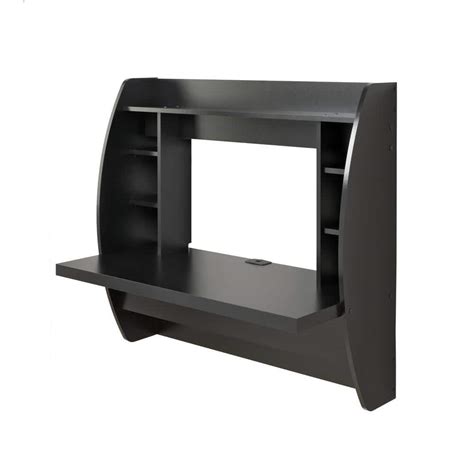 Prepac 43 in. Rectangular Black Floating Desk with Cable Management BEHW-0200-1 - The Home Depot