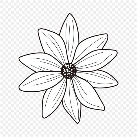 Gambar Bunga Clipart Hitam Dan Putih, Hitam Dan Putih, Bunga, Baris PNG dan Vektor dengan ...