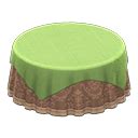 Large covered round table - Green - Damascus-pattern brown | Animal Crossing (ACNH) | Nookea
