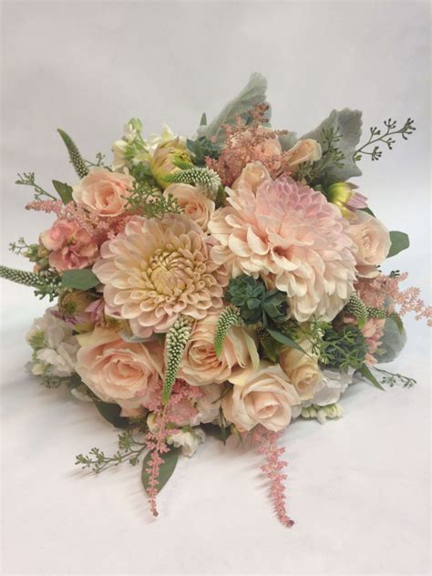 Elegant Blushing Dahlia Wedding Bouquet - San Francisco